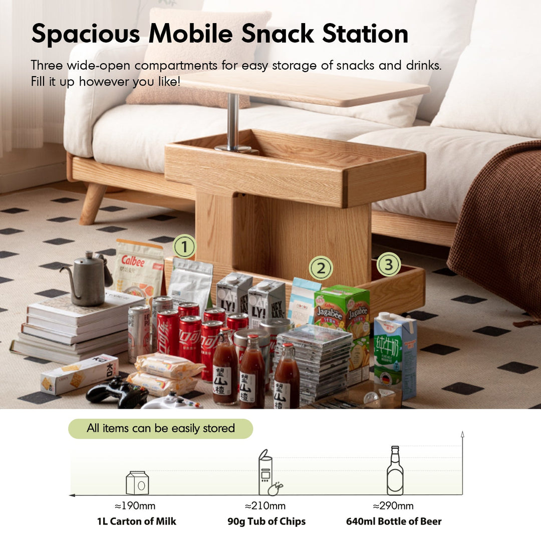 Scandinavian Oak Wood Height Adjustable Coffe Table LIFT