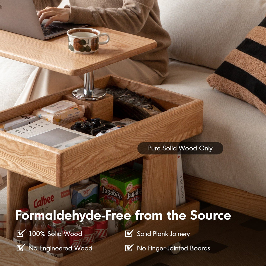 Scandinavian Oak Wood Height Adjustable Coffe Table LIFT