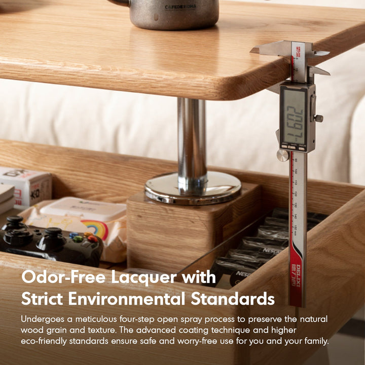 Scandinavian Oak Wood Height Adjustable Coffe Table LIFT