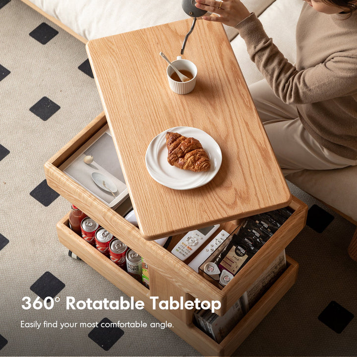 Scandinavian Oak Wood Height Adjustable Coffe Table LIFT