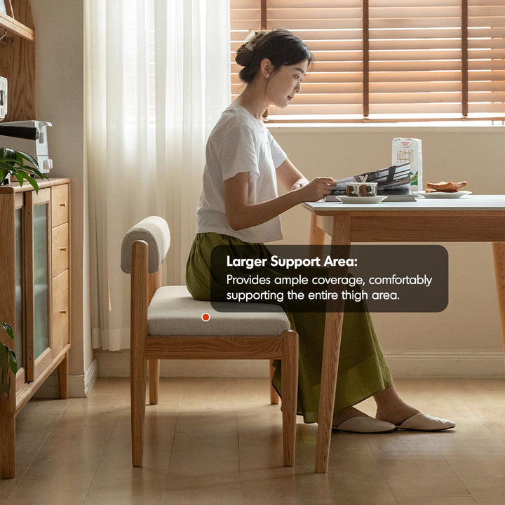 Scandinavian Oak Wood Mixed Weave Fabric Dining Bench PILLAR