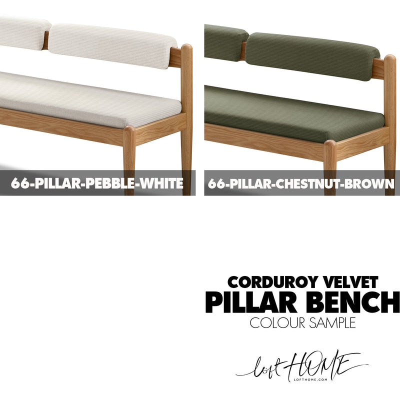 Scandinavian Oak Wood Mixed Weave Fabric Dining Bench PILLAR Color Swatches_2