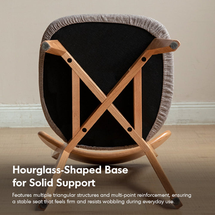 Scandinavian oak wood mixed weave fabric cover removable dining chair breeze detail 1.