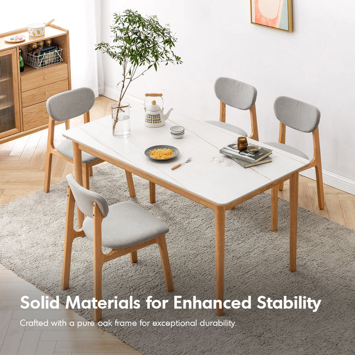 Scandinavian Oak Wood Mixed Weave Fabric Cover Removable Dining Chair NEST