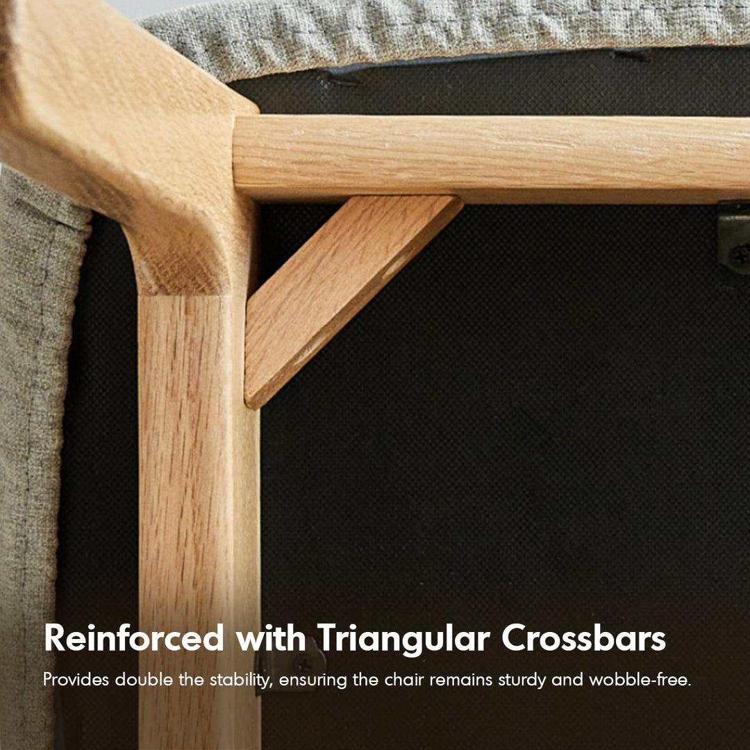 Scandinavian Oak Wood Mixed Weave Fabric Cover Removable Dining Chair NEST