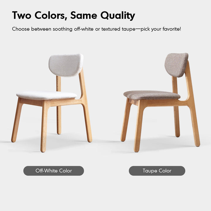 Scandinavian Oak Wood Mixed Weave Fabric Cover Removable Dining Chair NEST