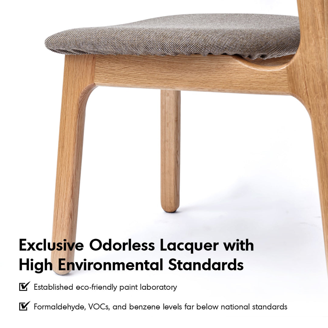 Scandinavian Oak Wood Mixed Weave Fabric Cover Removable Dining Chair NEST