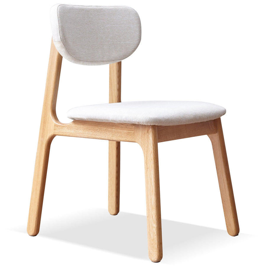 Scandinavian Oak Wood Mixed Weave Fabric Cover Removable Dining Chair NEST
