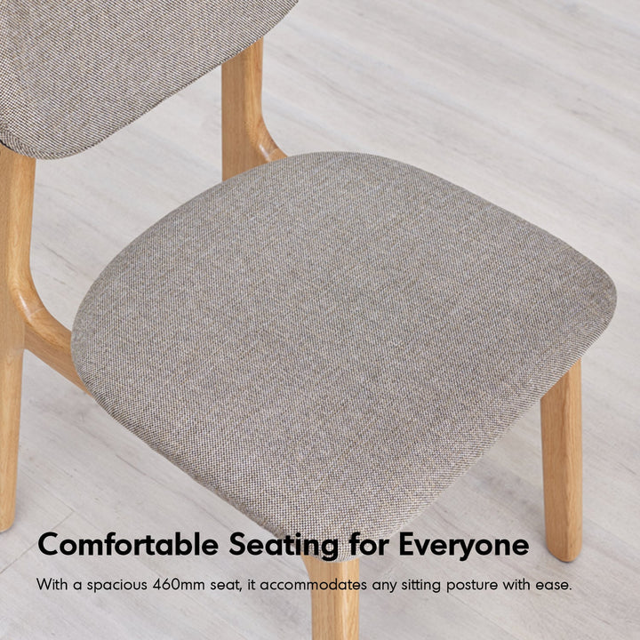 Scandinavian Oak Wood Mixed Weave Fabric Cover Removable Dining Chair NEST