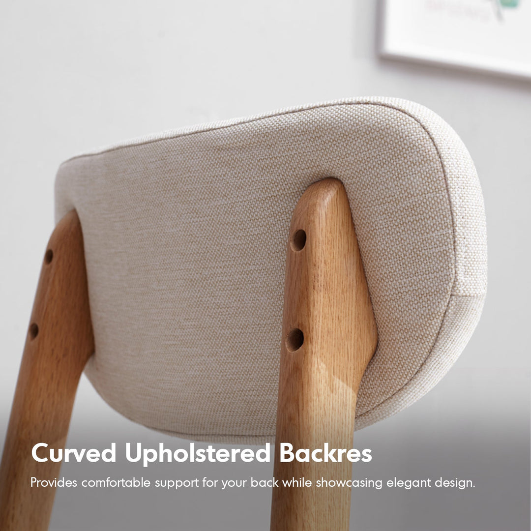 Scandinavian Oak Wood Mixed Weave Fabric Cover Removable Dining Chair NEST