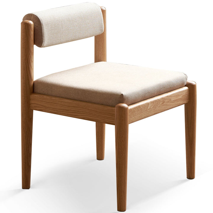Scandinavian Oak Wood Mixed Weave Fabric Dining Chair PILLAR