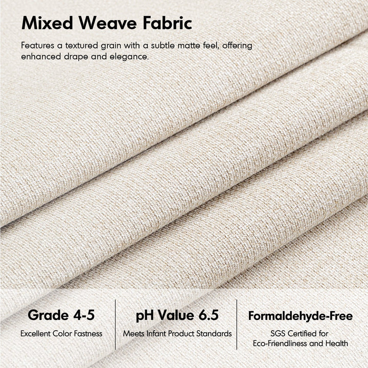 Scandinavian Oak Wood Mixed Weave Fabric Dining Chair PILLAR