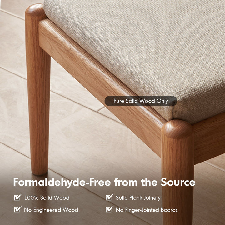 Scandinavian Oak Wood Mixed Weave Fabric Dining Chair PILLAR