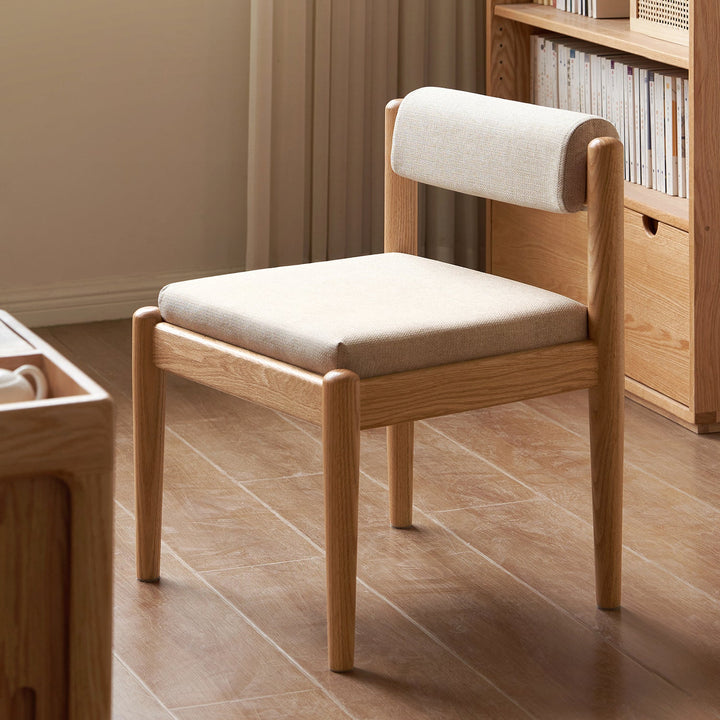 Scandinavian Oak Wood Mixed Weave Fabric Dining Chair PILLAR