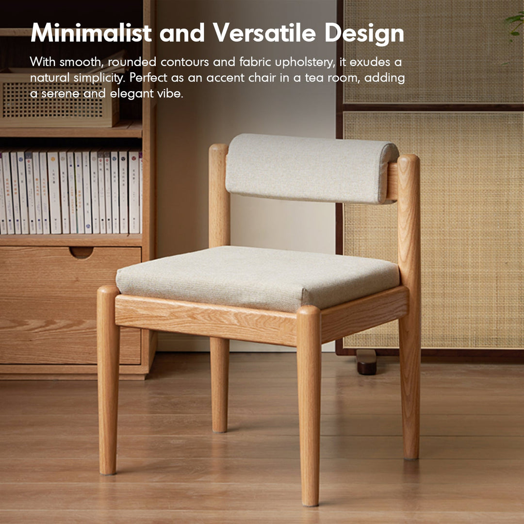 Scandinavian Oak Wood Mixed Weave Fabric Dining Chair PILLAR