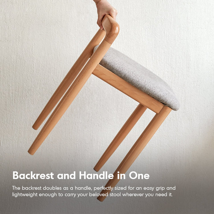 Scandinavian Oak Wood Mixed Weave Fabric Dressing Chair LOOP