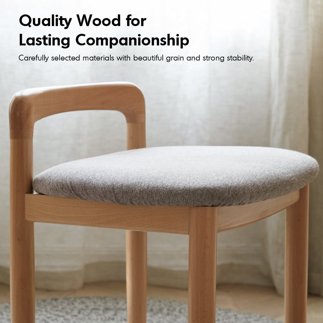 Scandinavian Oak Wood Mixed Weave Fabric Dressing Chair LOOP