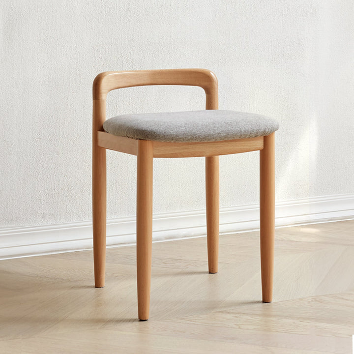 Scandinavian Oak Wood Mixed Weave Fabric Dressing Chair LOOP
