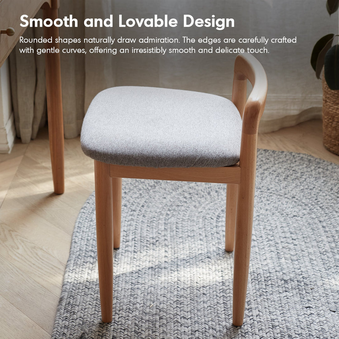 Scandinavian Oak Wood Mixed Weave Fabric Dressing Chair LOOP