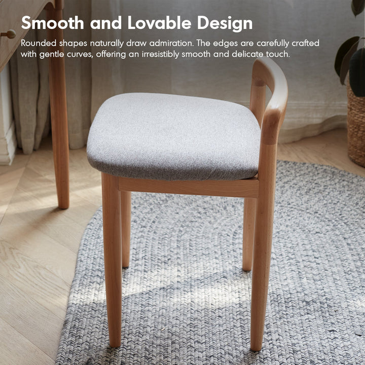 Scandinavian Oak Wood Mixed Weave Fabric Dressing Chair LOOP