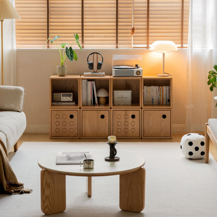 Scandinavian Oak Wood Modular Storage Cabinet DICE