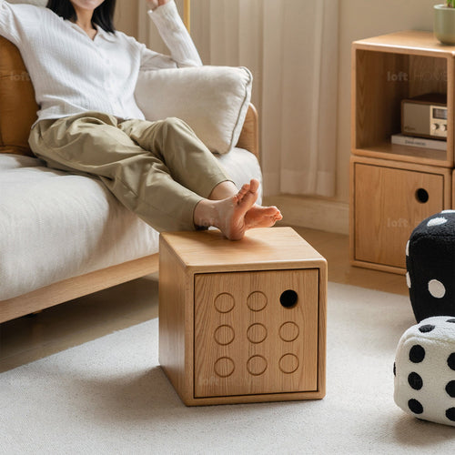 Scandinavian Oak Wood Modular Storage Cabinet DICE Good to Know Preview-1