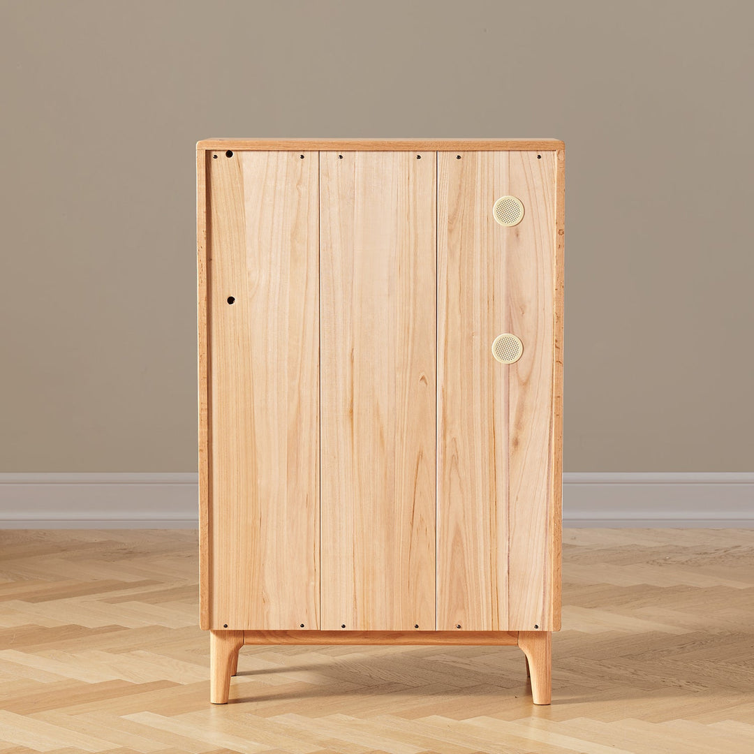 Scandinavian oak wood moru glass chest of drawers cabinet glow detail 12.