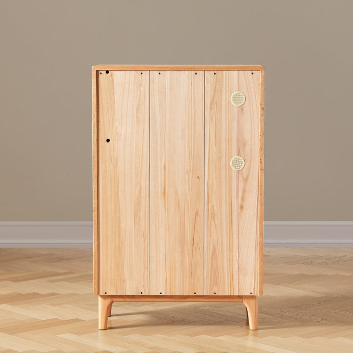 Scandinavian oak wood moru glass chest of drawers cabinet glow detail 12.