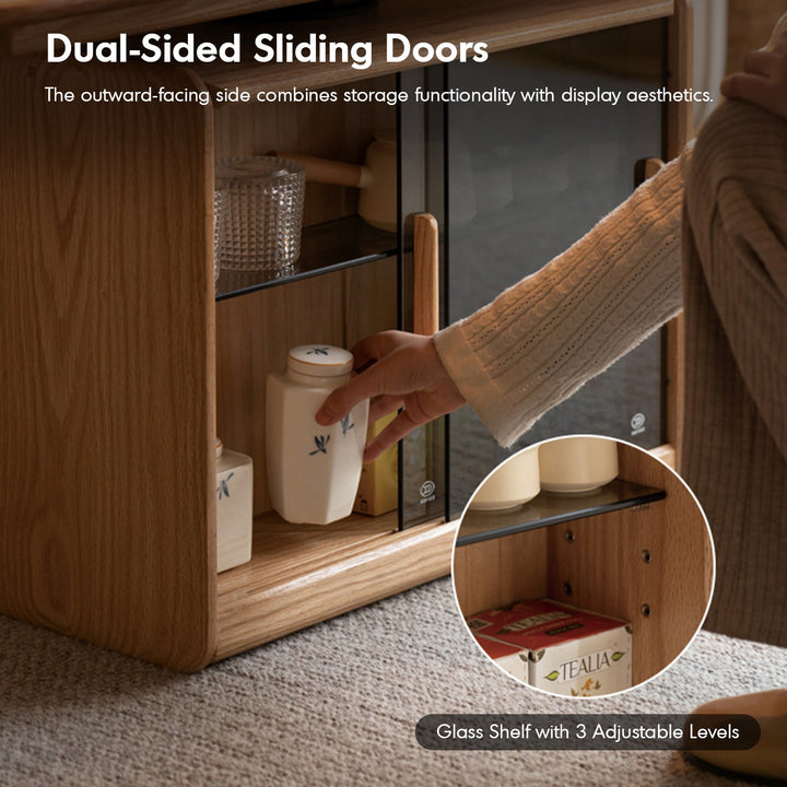 Scandinavian oak wood tempered glass height adjustable coffee table lift environmental situation.