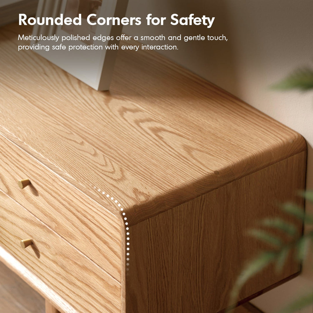 Scandinavian Oak Wood Moru Glass TV Console VISTA