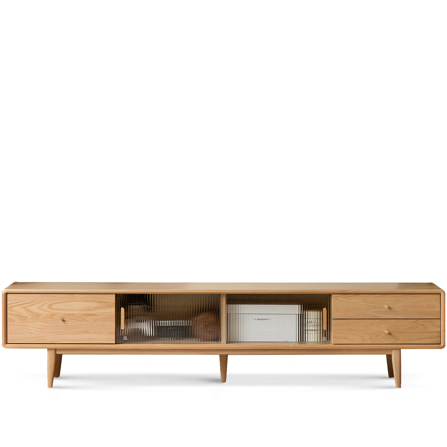Scandinavian Oak Wood Moru Glass TV Console VISTA
