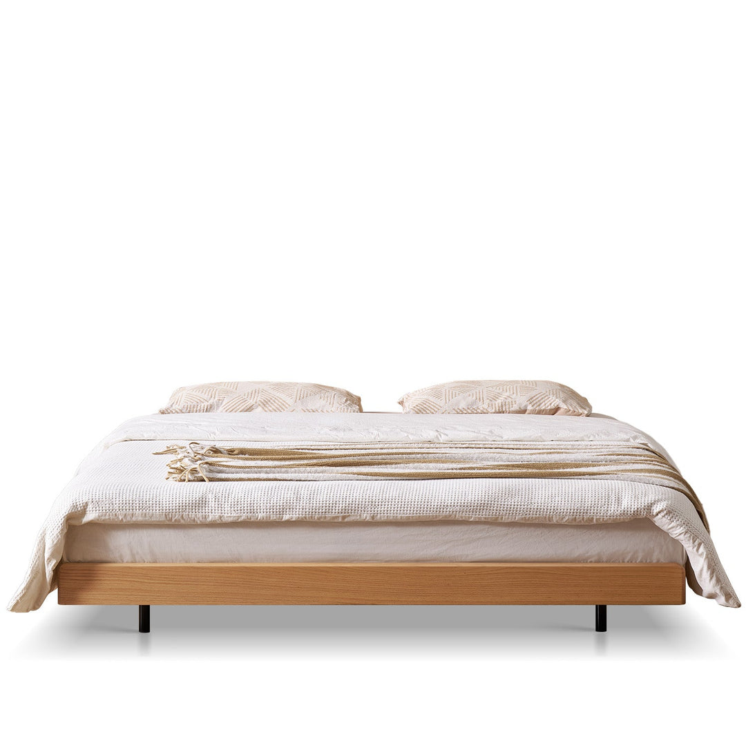 Scandinavian Oak Wood Platform Floating Bed NORA