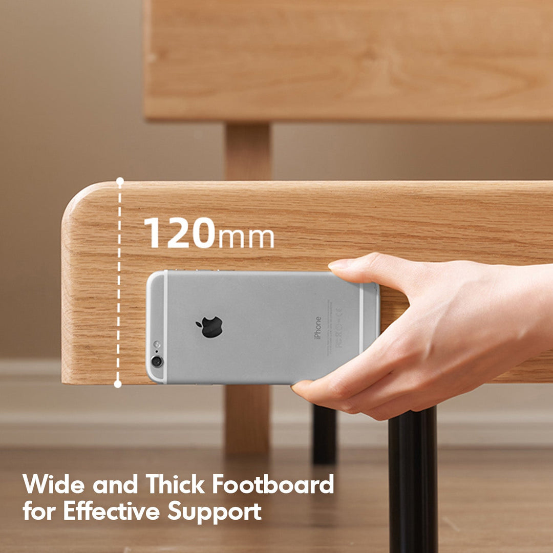 Scandinavian Oak Wood Platform Floating Bed NORA