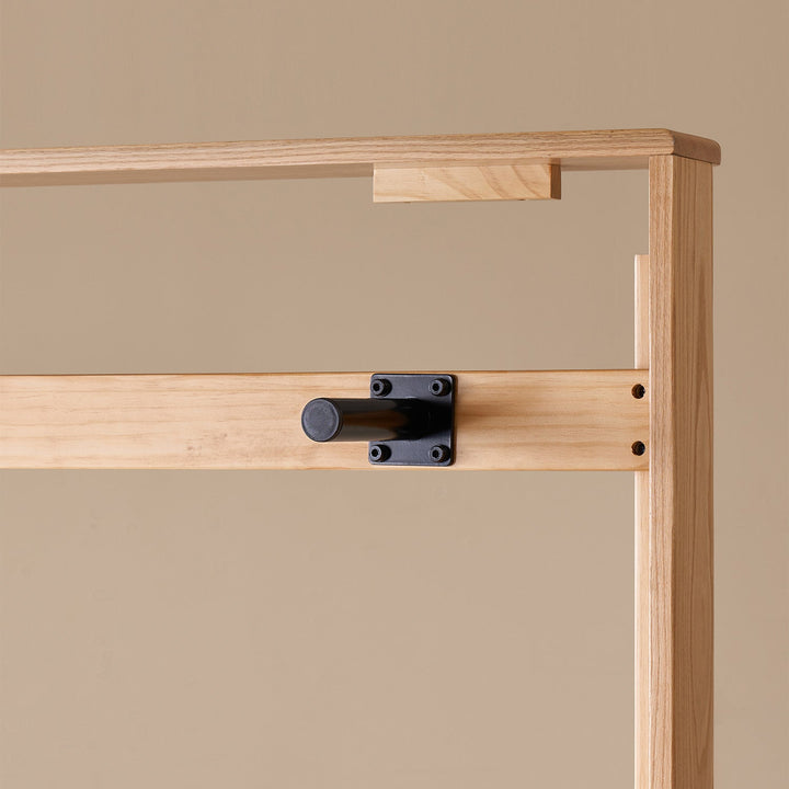 Scandinavian oak wood platform floating bed nora detail 7.