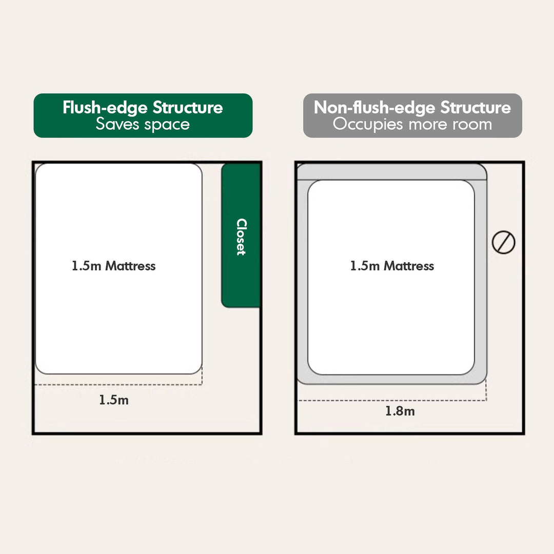 Scandinavian Oak Wood Platform Floating Bed NORA