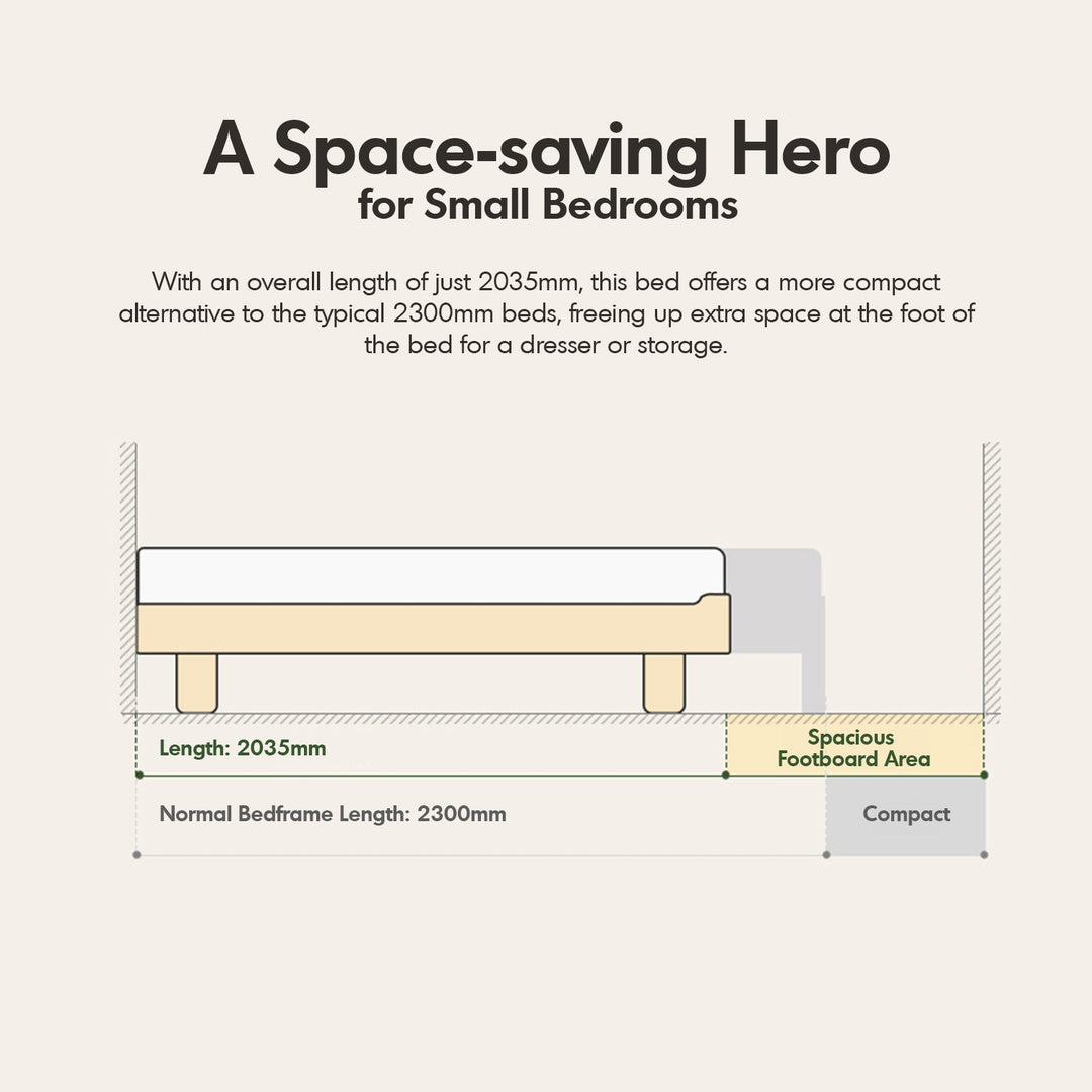 Scandinavian Oak Wood Platform Floating Bed NORA