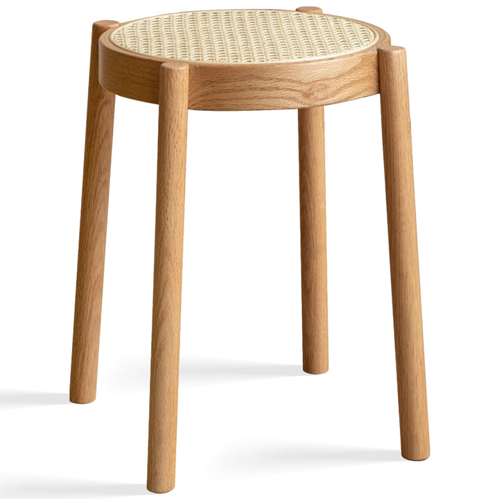 Scandinavian Oak Wood Rattan Dining Stool TOVA
