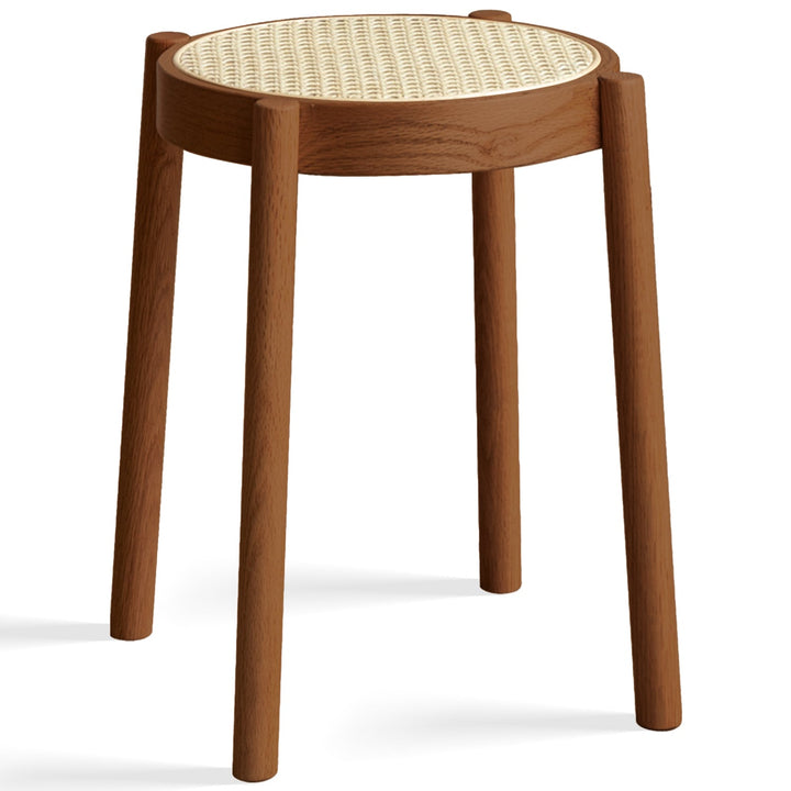 Scandinavian Oak Wood Rattan Dining Stool TOVA