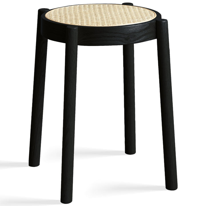Scandinavian Oak Wood Rattan Dining Stool TOVA