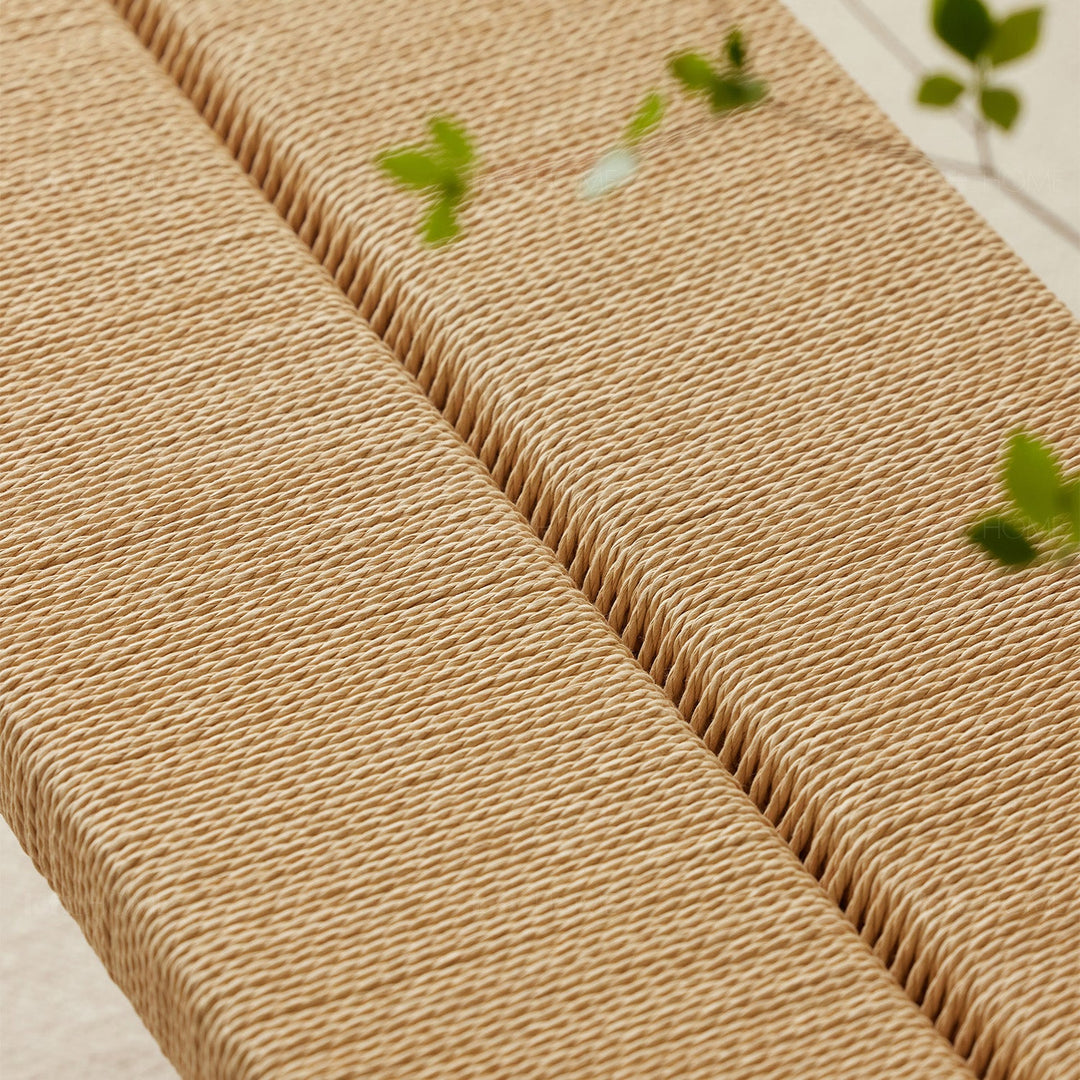 Scandinavian Oak Wood Woven Rope Dining Bench ORA