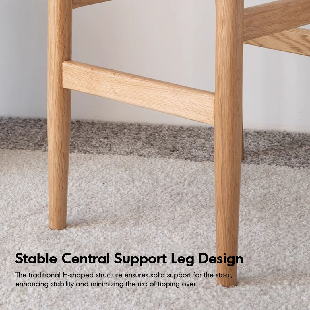 Scandinavian Oak Wood Woven Rope Bar Chair ORA