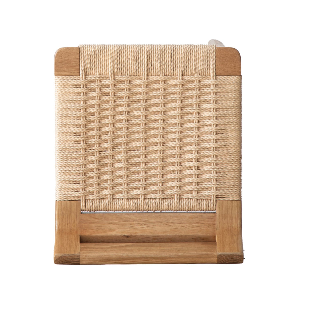 Scandinavian oak wood woven rope bar chair ora detail 4.