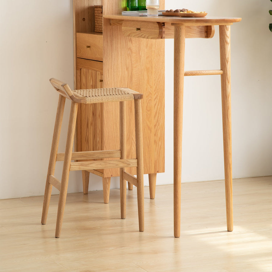 Scandinavian Oak Wood Woven Rope Bar Chair ORA