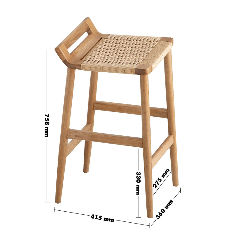 Scandinavian oak wood woven rope bar chair ora size charts.