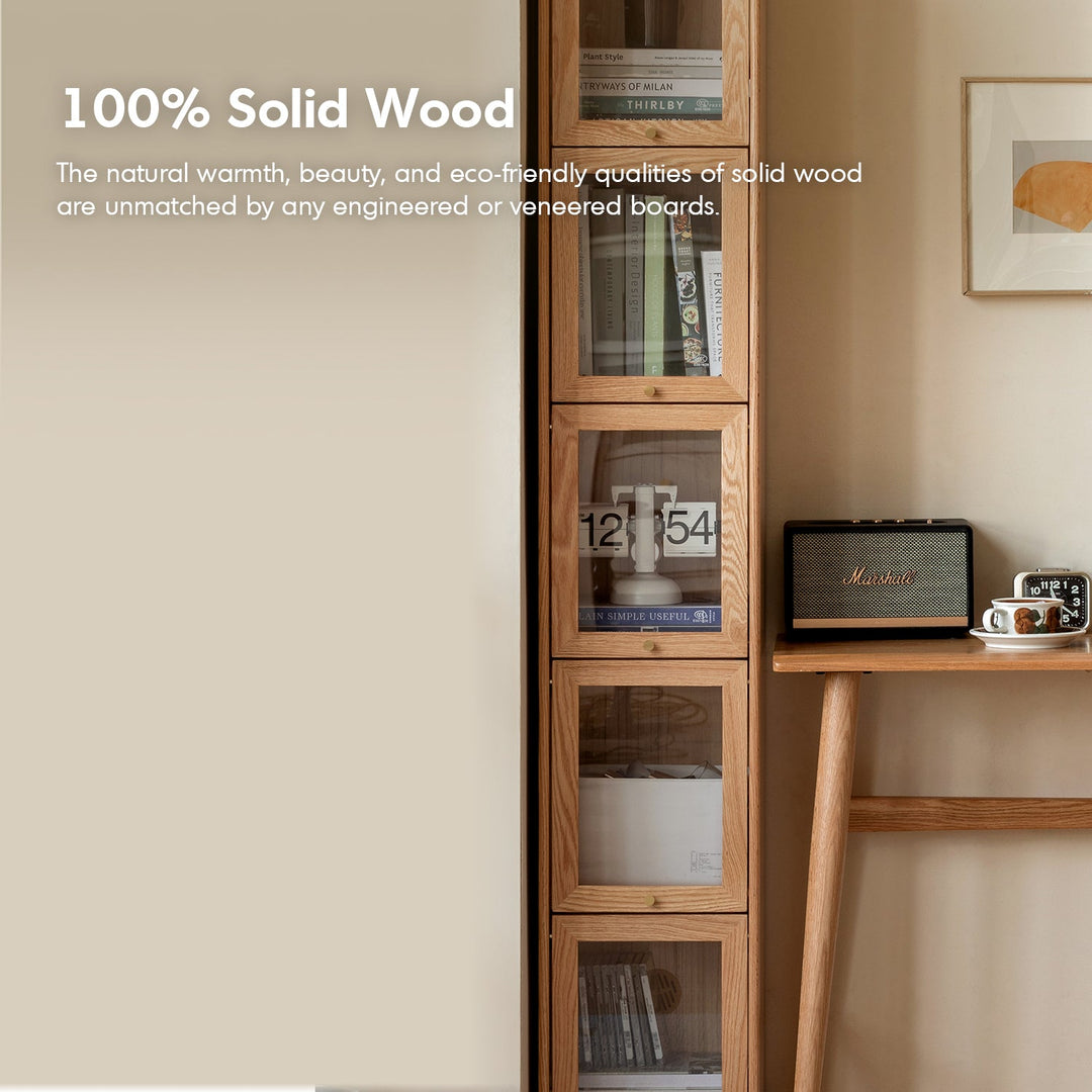Scandinavian oak wood side cabinet slimcab detail 1.