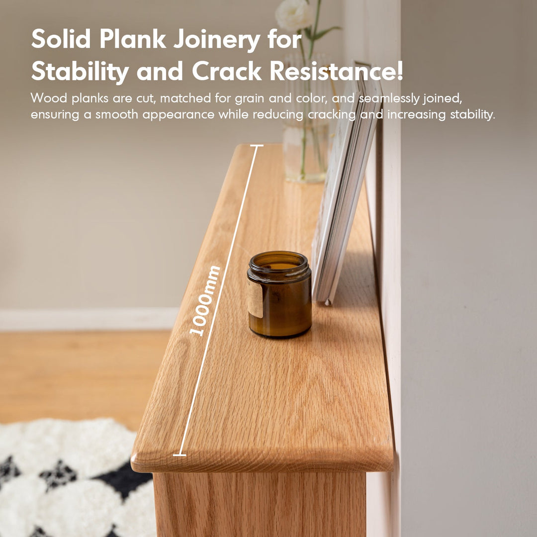Scandinavian oak wood side table fina environmental situation.