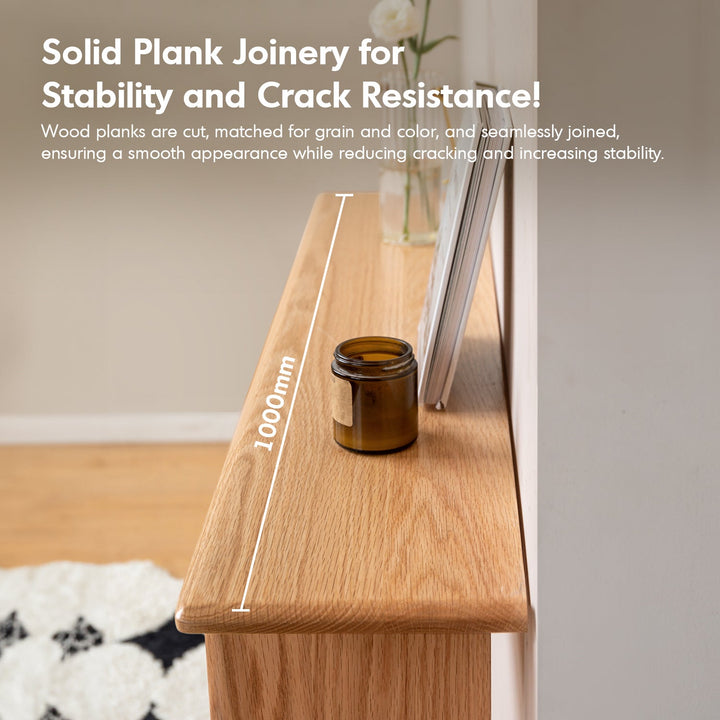 Scandinavian oak wood side table fina environmental situation.