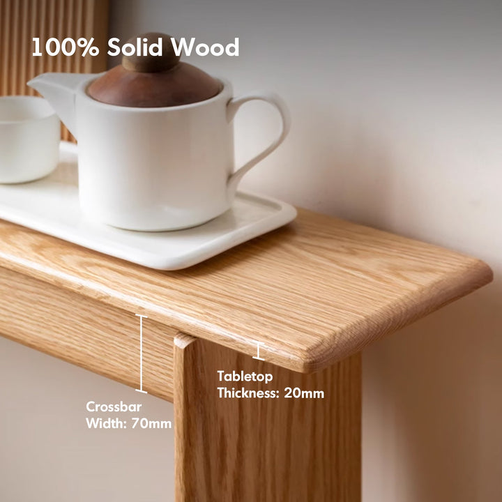 Scandinavian Oak Wood Side Table FINA