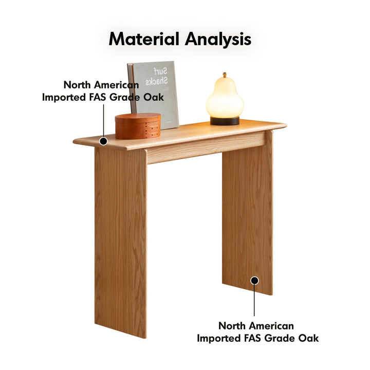 Scandinavian oak wood side table fina layered structure.