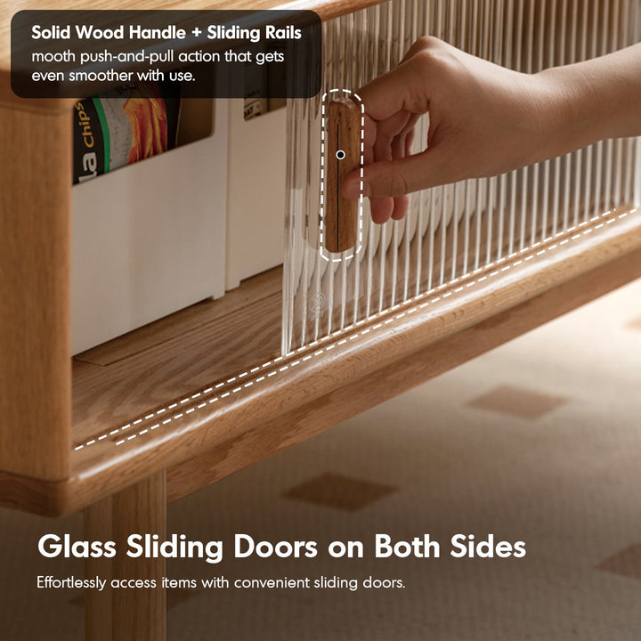 Scandinavian Oak Wood Sintered Stone Coffee Table VISTA